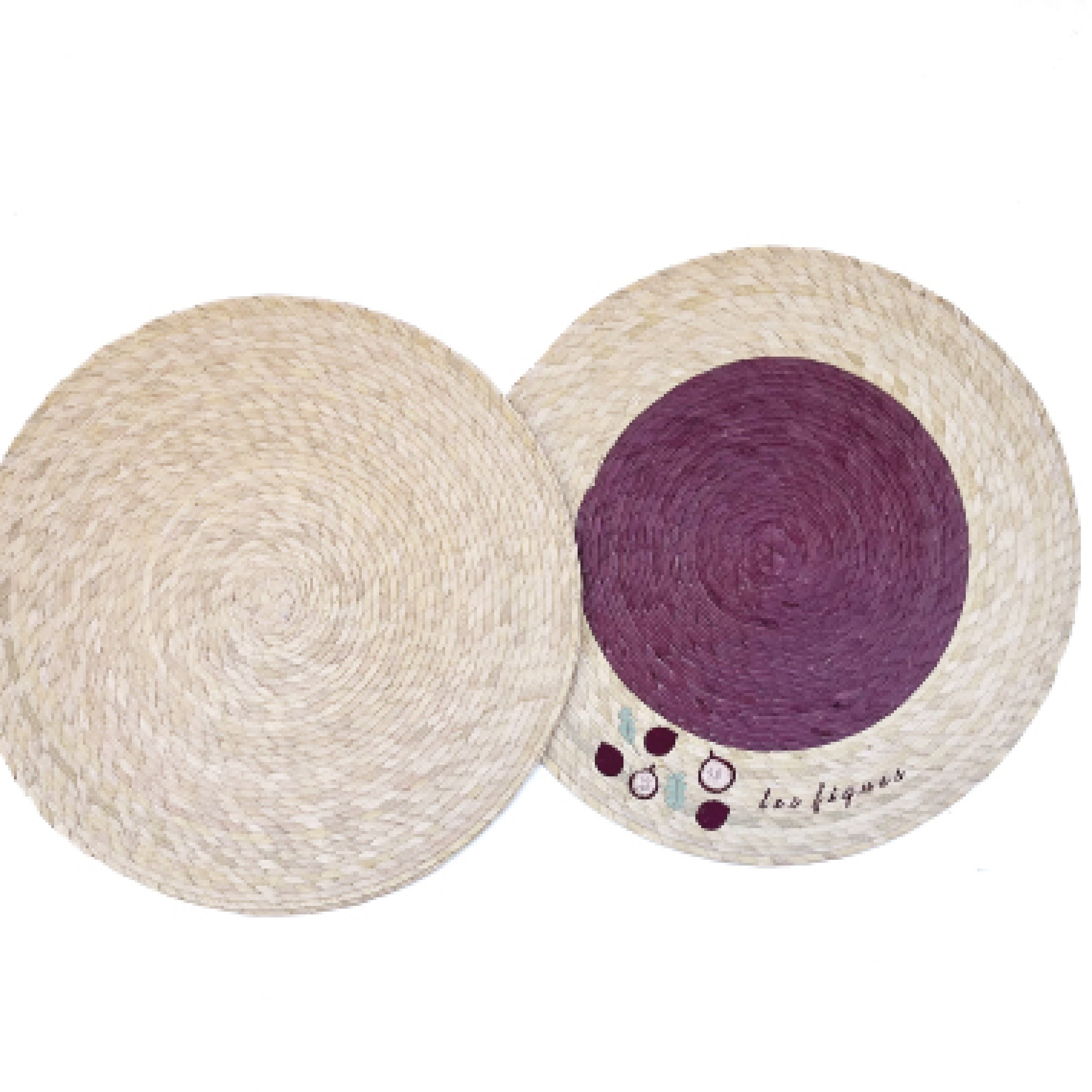 S/2 Palm Double Sided Placemat with Embroidery -  Les Figues