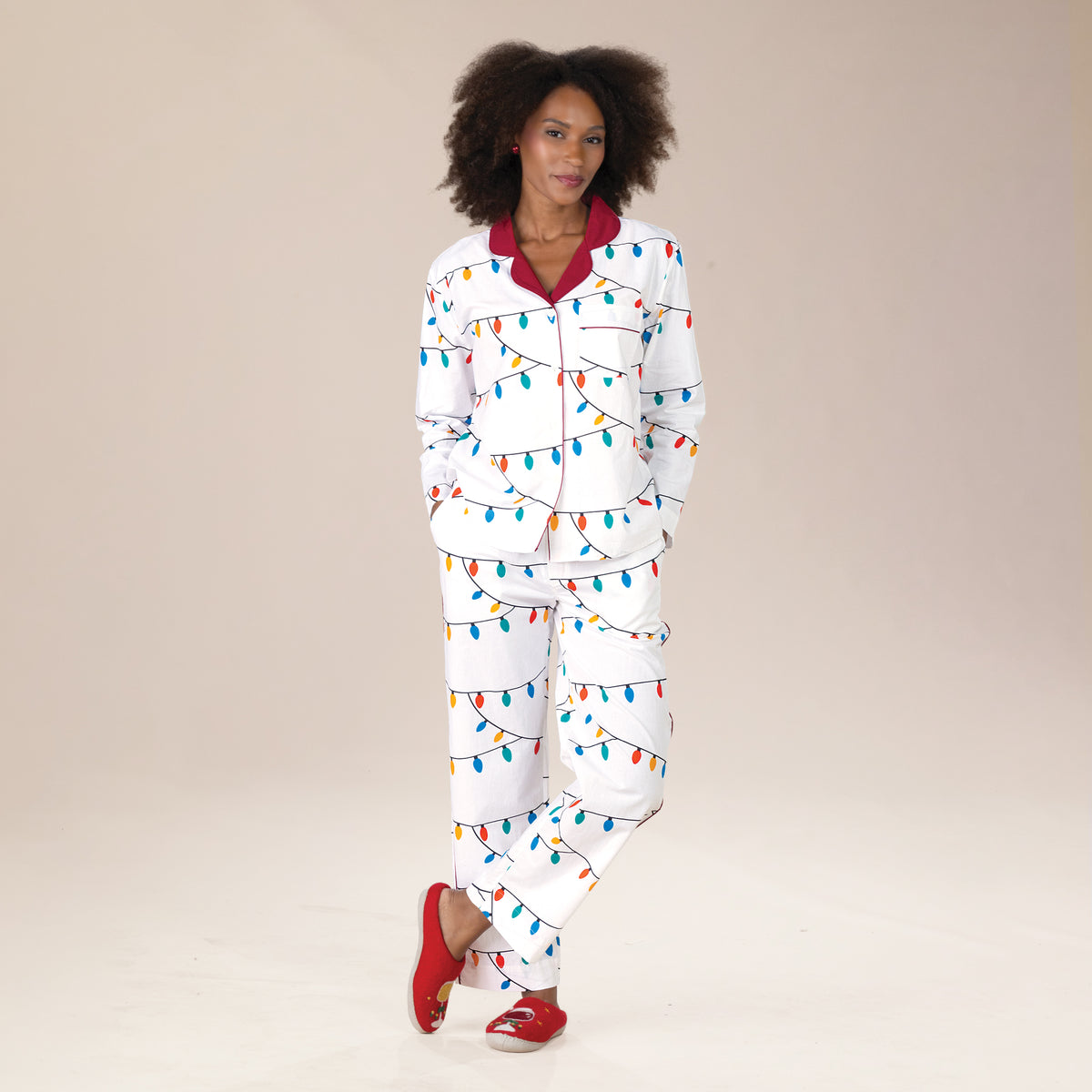 Christmas Lights Cotton Pajama Set