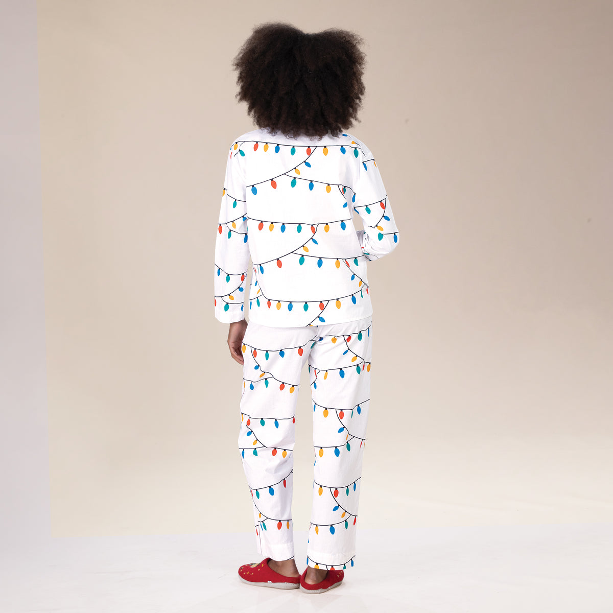 Christmas Lights Cotton Pajama Set