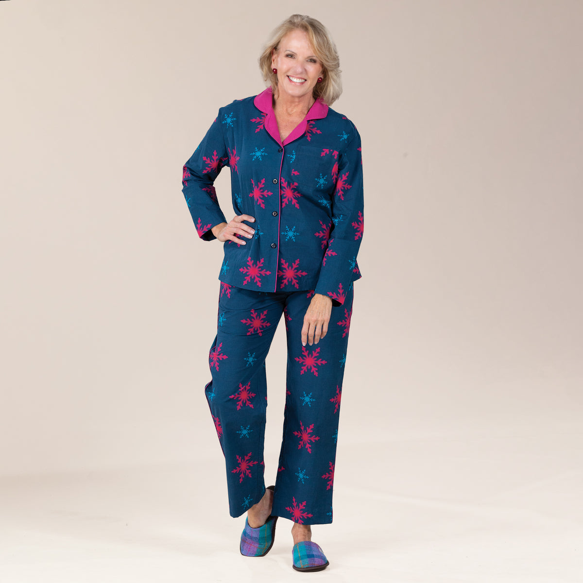 Bright Snowflakes Cotton Pajama Set