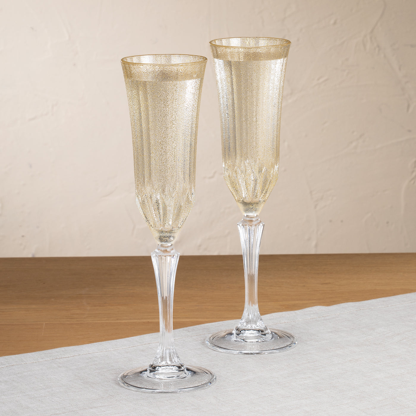 Ice Gold Champagne Flutes Set of 2