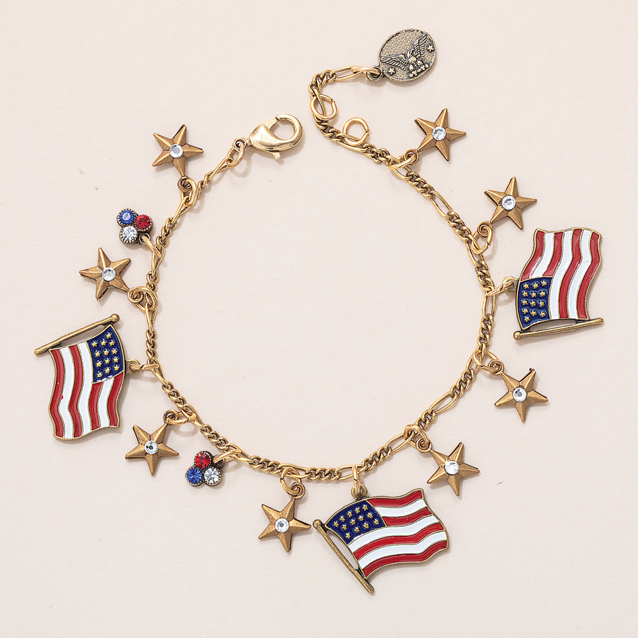 Grand Old Flags Enamel Charm Bracelet