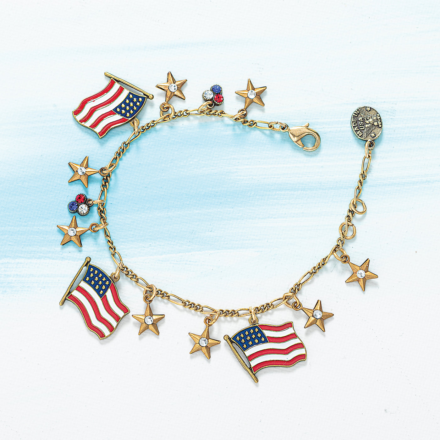 Grand Old Flags Enamel Charm Bracelet