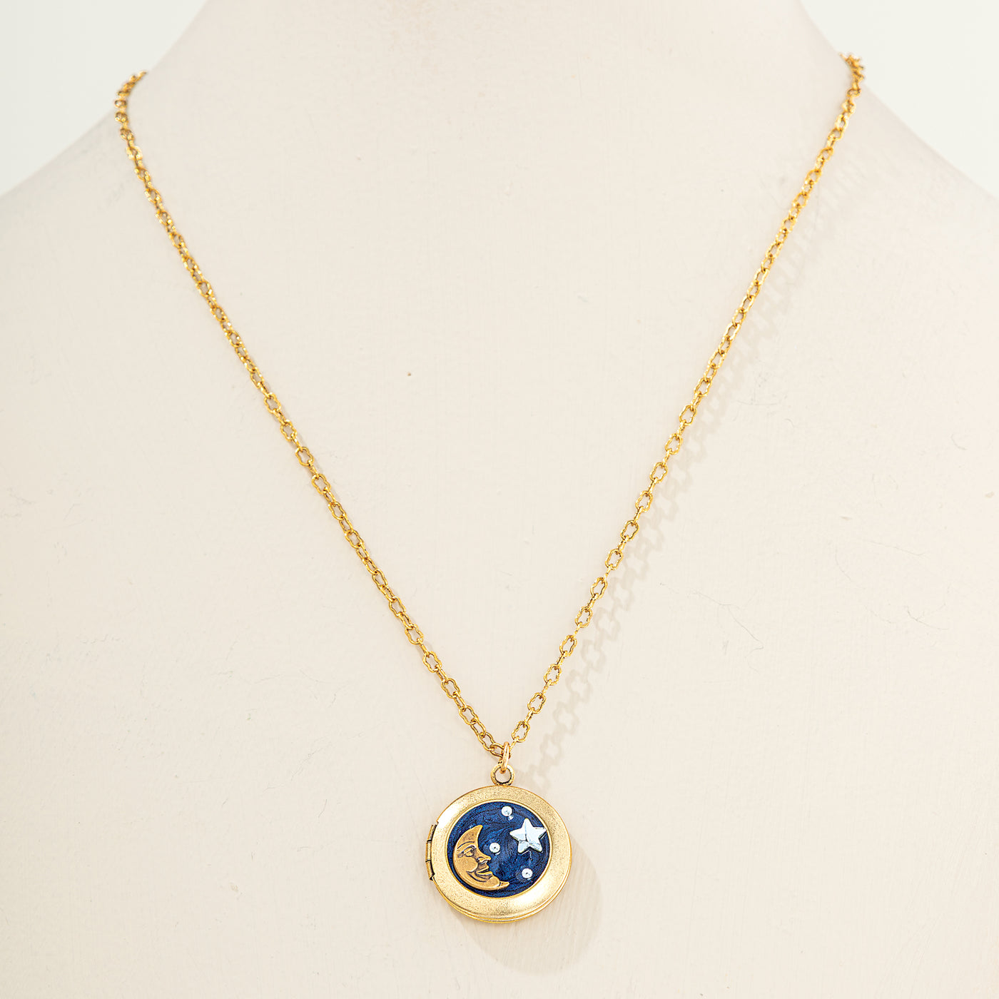 Starry Skies Enamel Locket Necklace (Preorder)