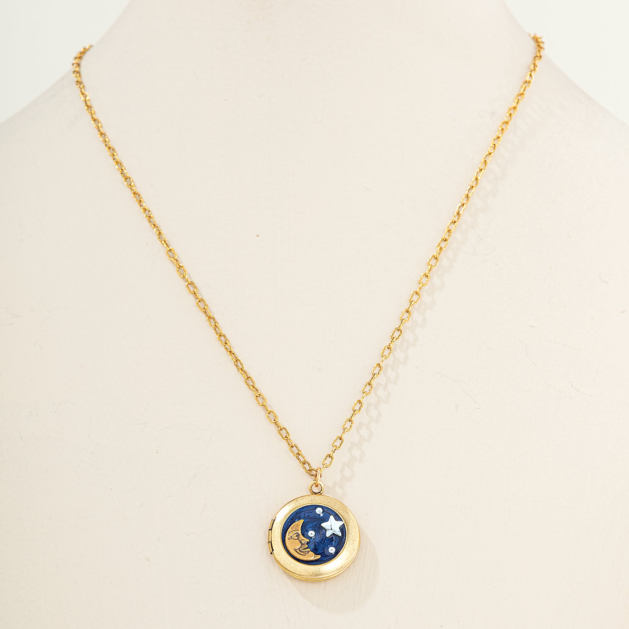 Starry Skies Enamel Locket Necklace (Preorder)