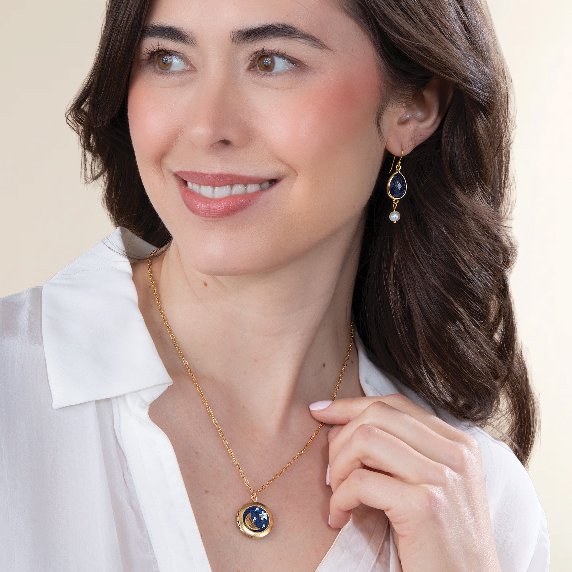 Starry Skies Enamel Locket Necklace (Preorder)