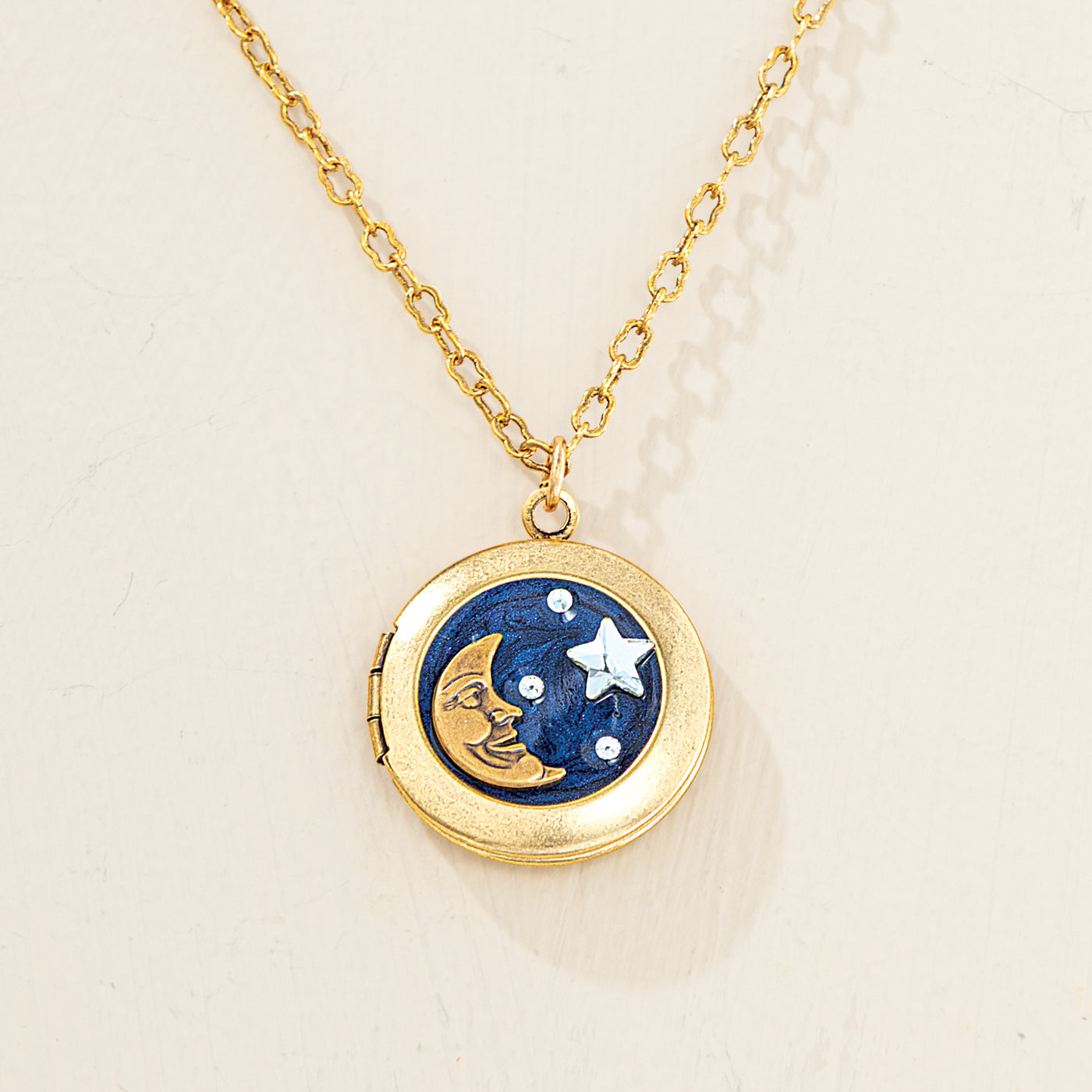 Starry Skies Enamel Locket Necklace (Preorder)