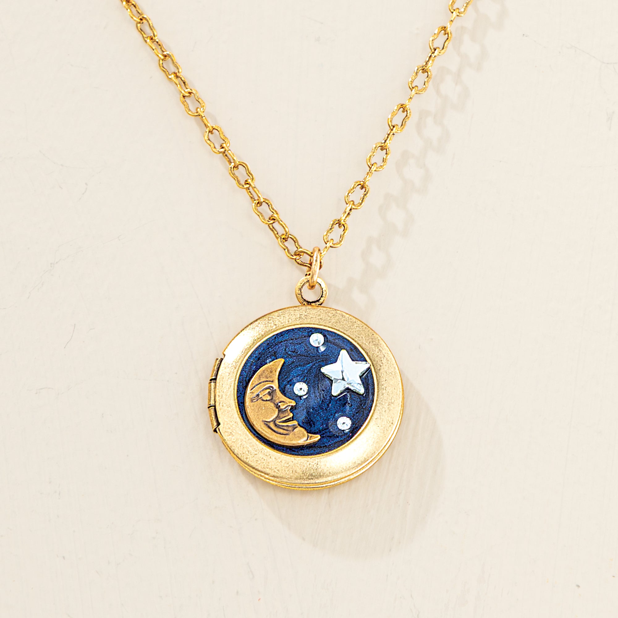 Starry Skies Enamel Locket Necklace (Preorder)