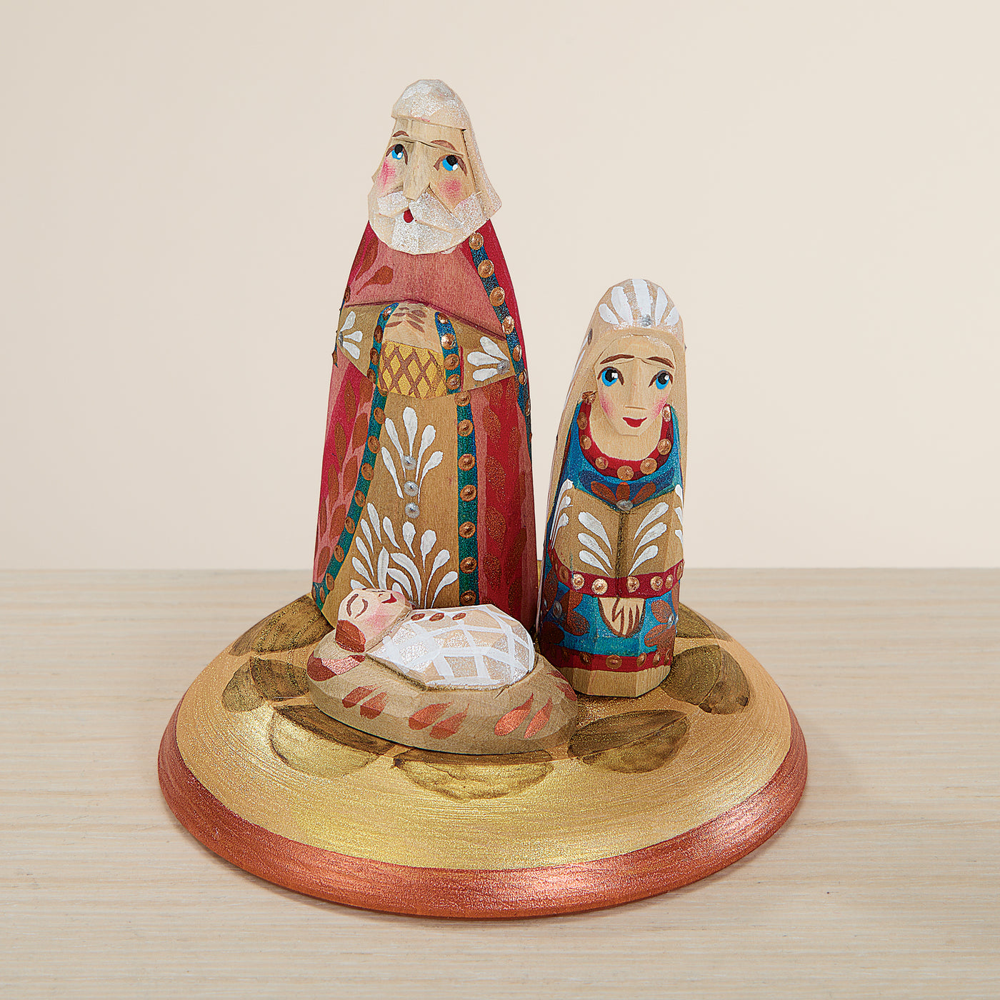 Hand-Carved Wood Nativity Figurine