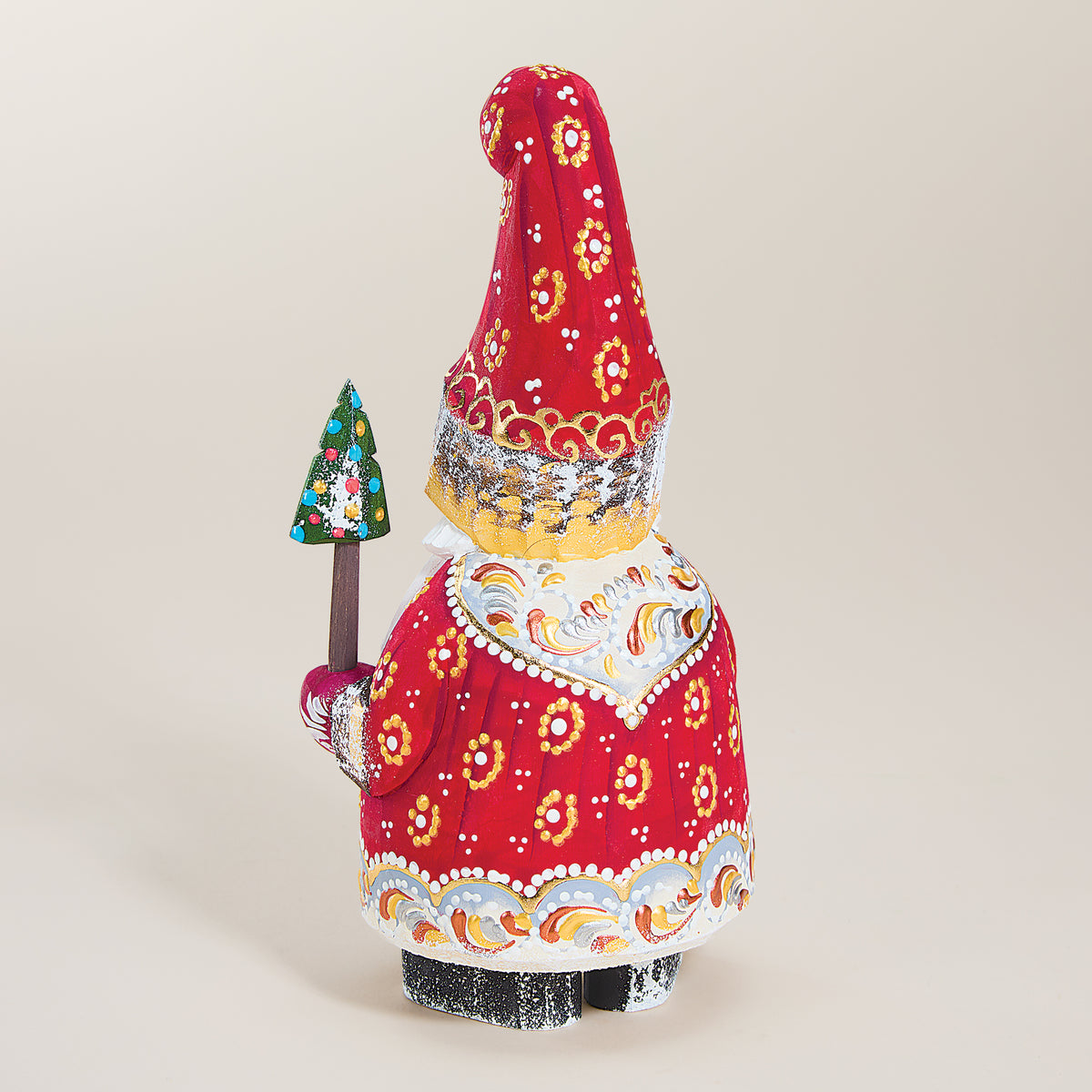 Hand-Carved Short Santa Figurine (Preorder)
