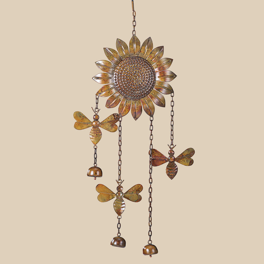 Bees & Bells Sunflower Wind Chime (Preorder)