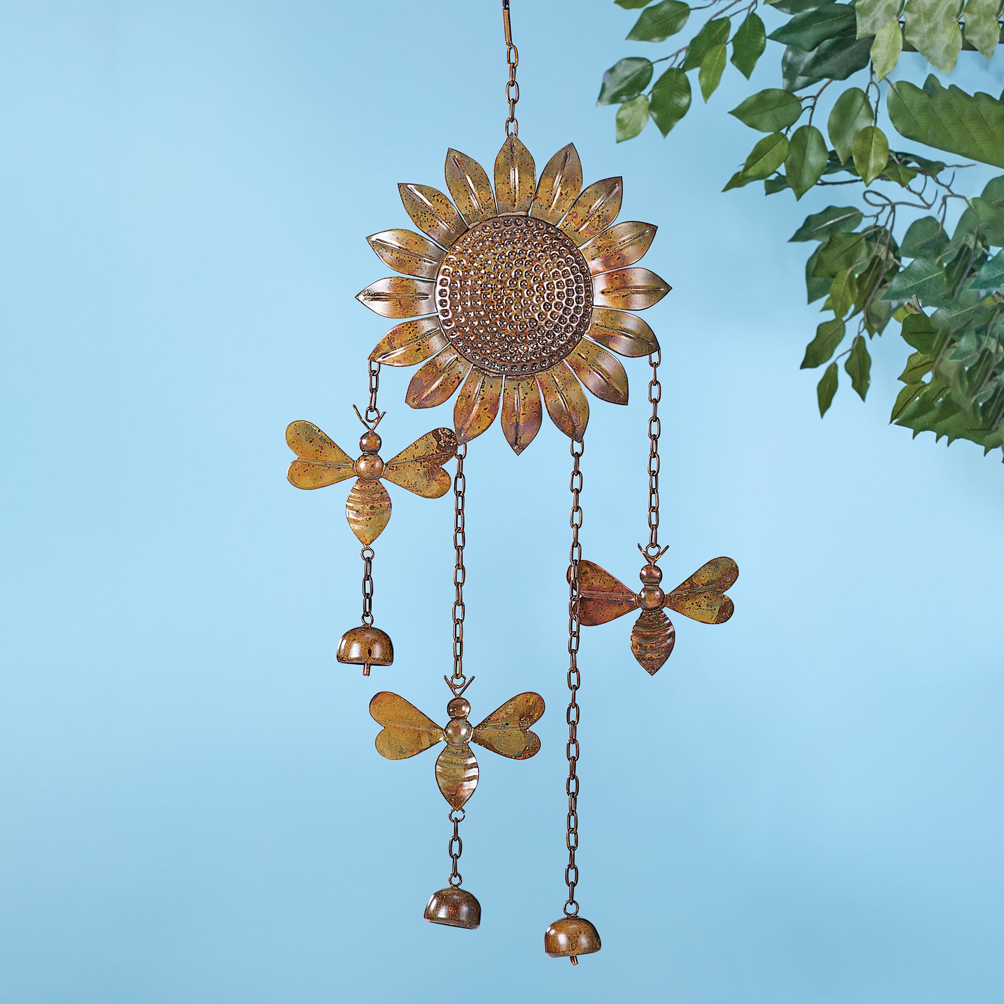 Bees & Bells Sunflower Wind Chime (Preorder)