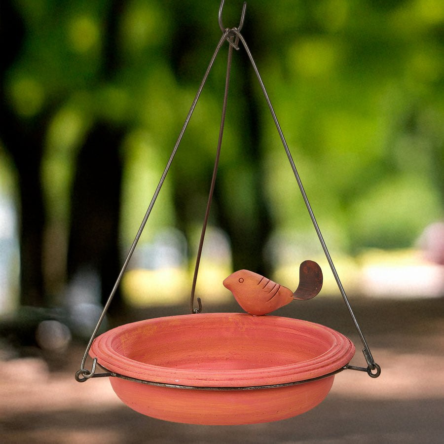 Terracotta Hanging Bird Bath
