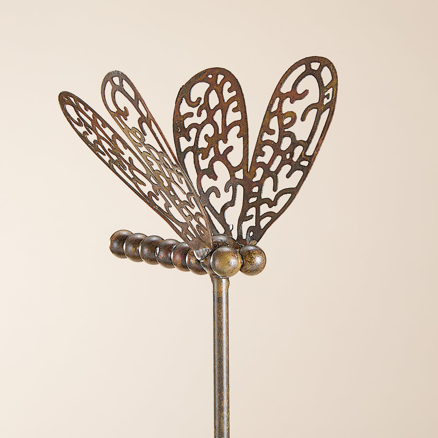 Flamed Copper Dragonfly Garden Stake