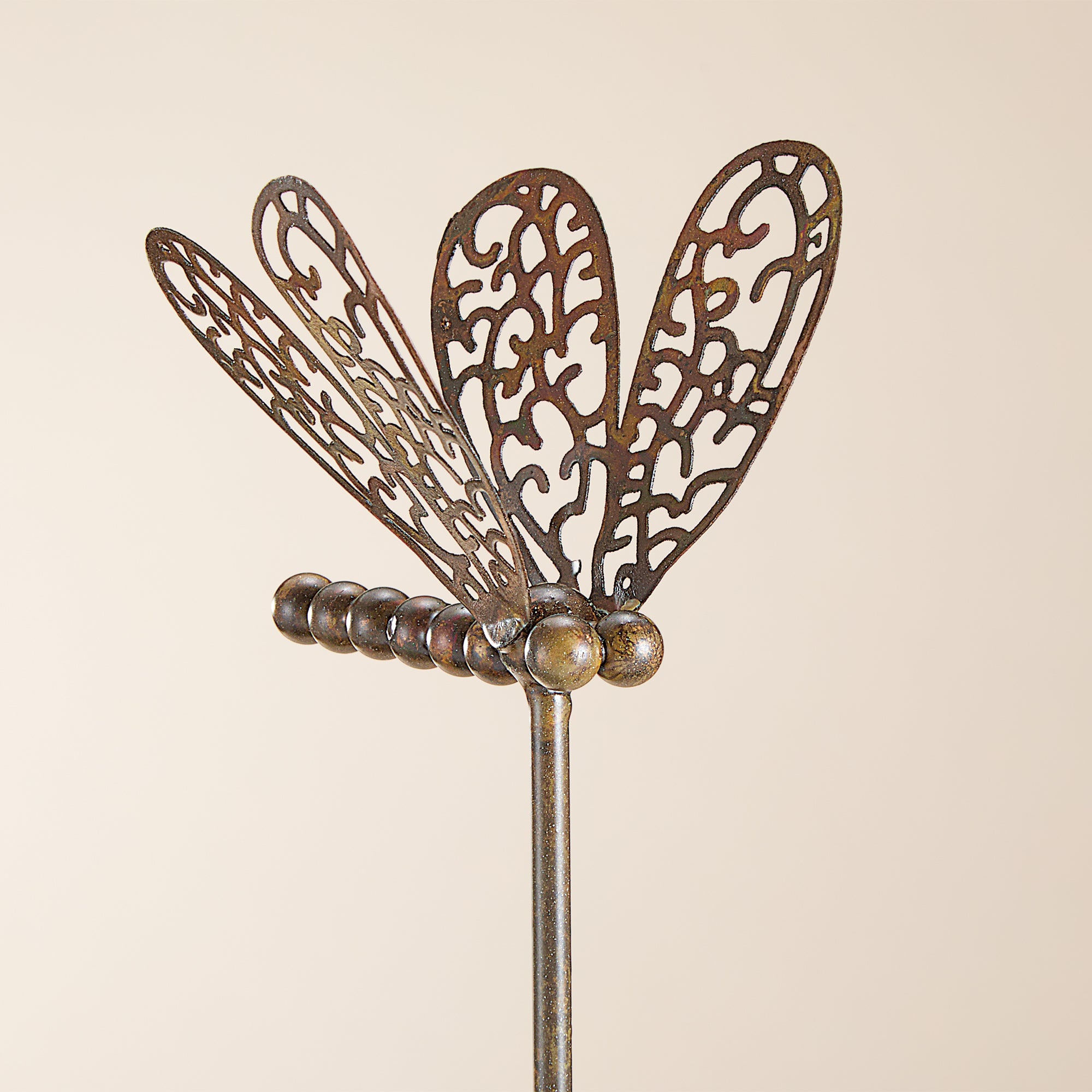 Flamed Copper Dragonfly Garden Stake