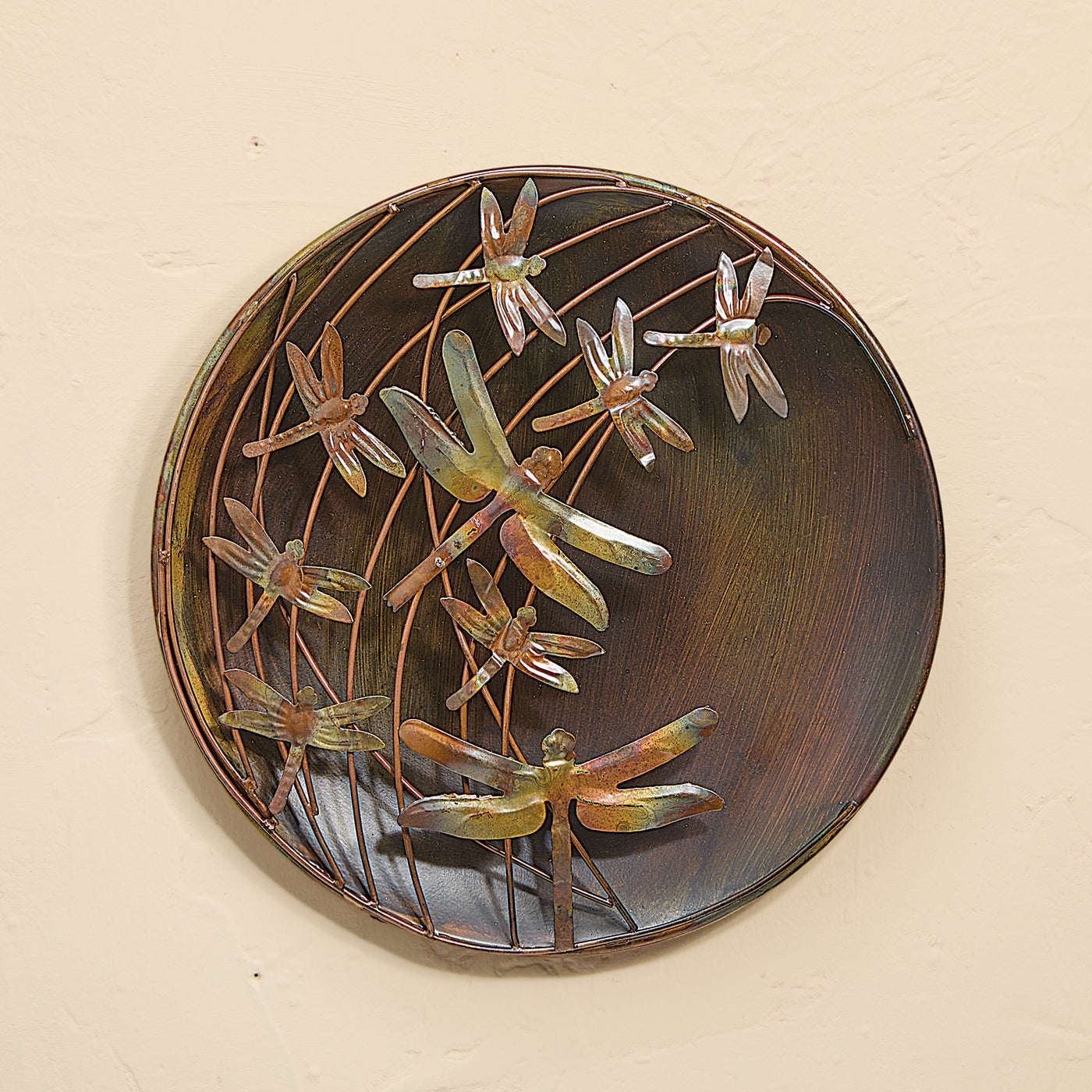 Dragonfly Metal Disc Wall Art