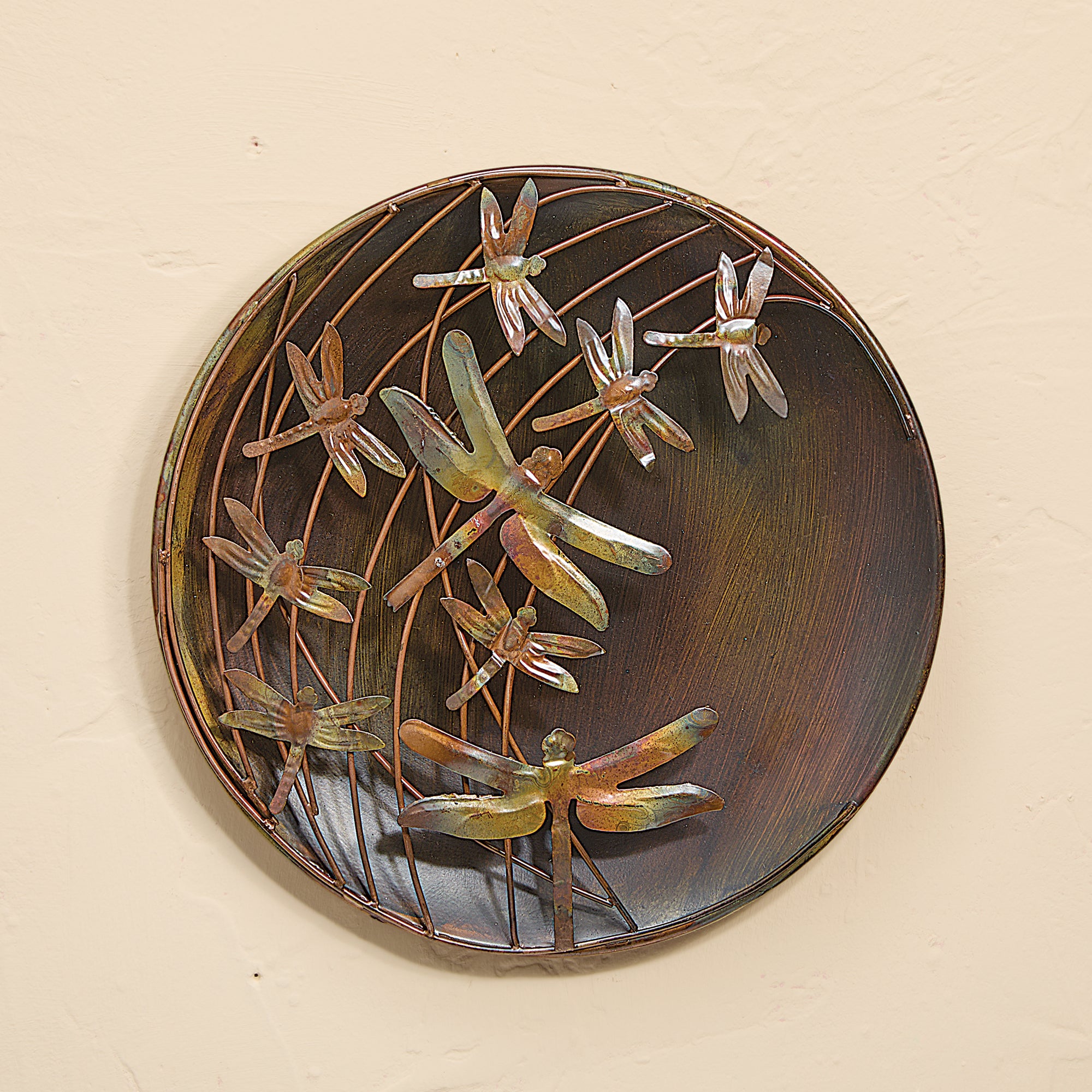 Dragonfly Metal Disc Wall Art