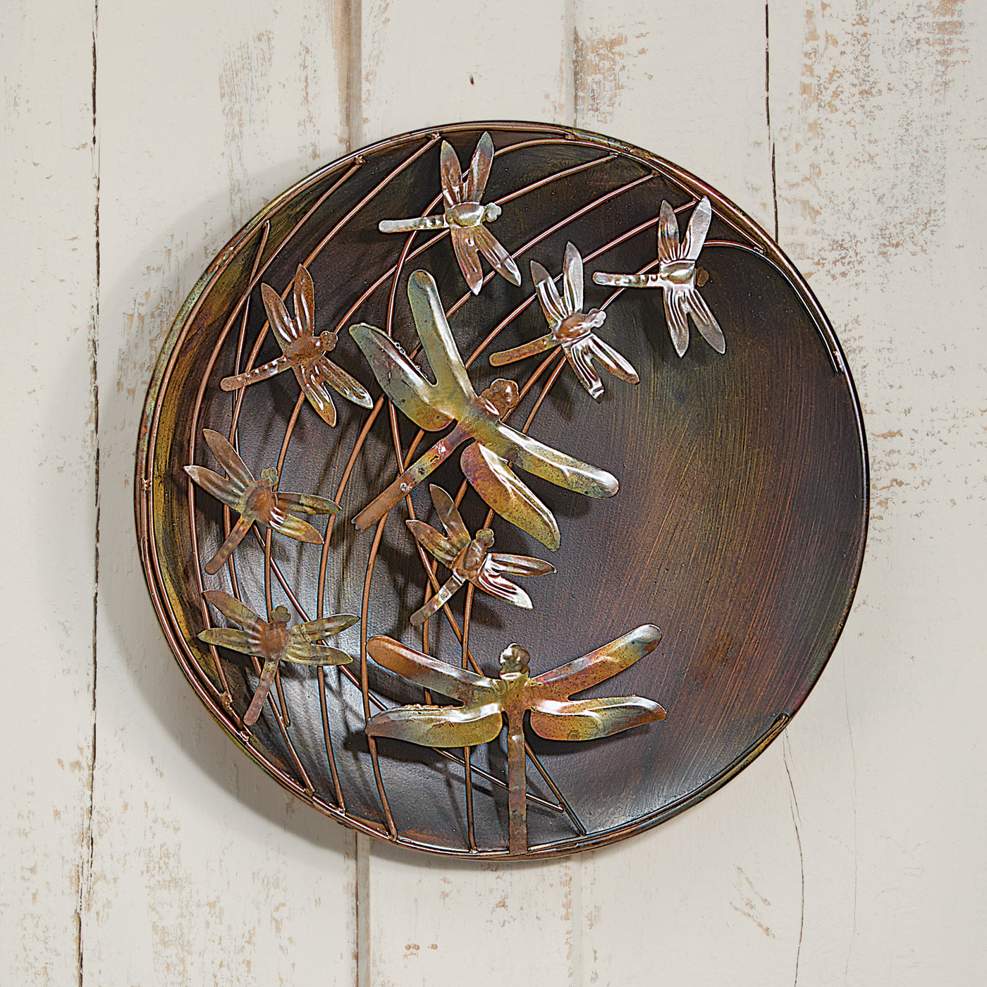 Dragonfly Metal Disc Wall Art