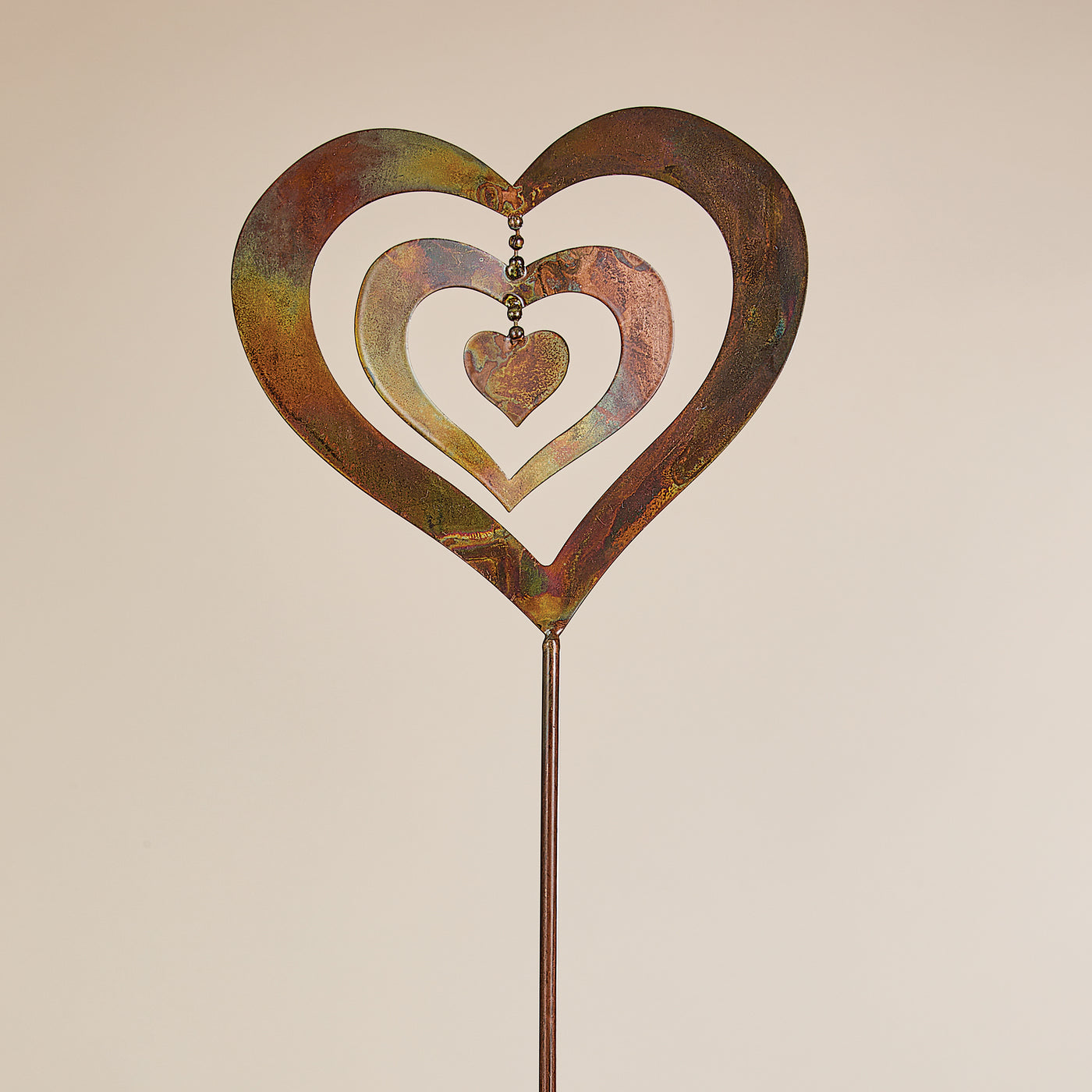 Spinning Hearts Garden Stake