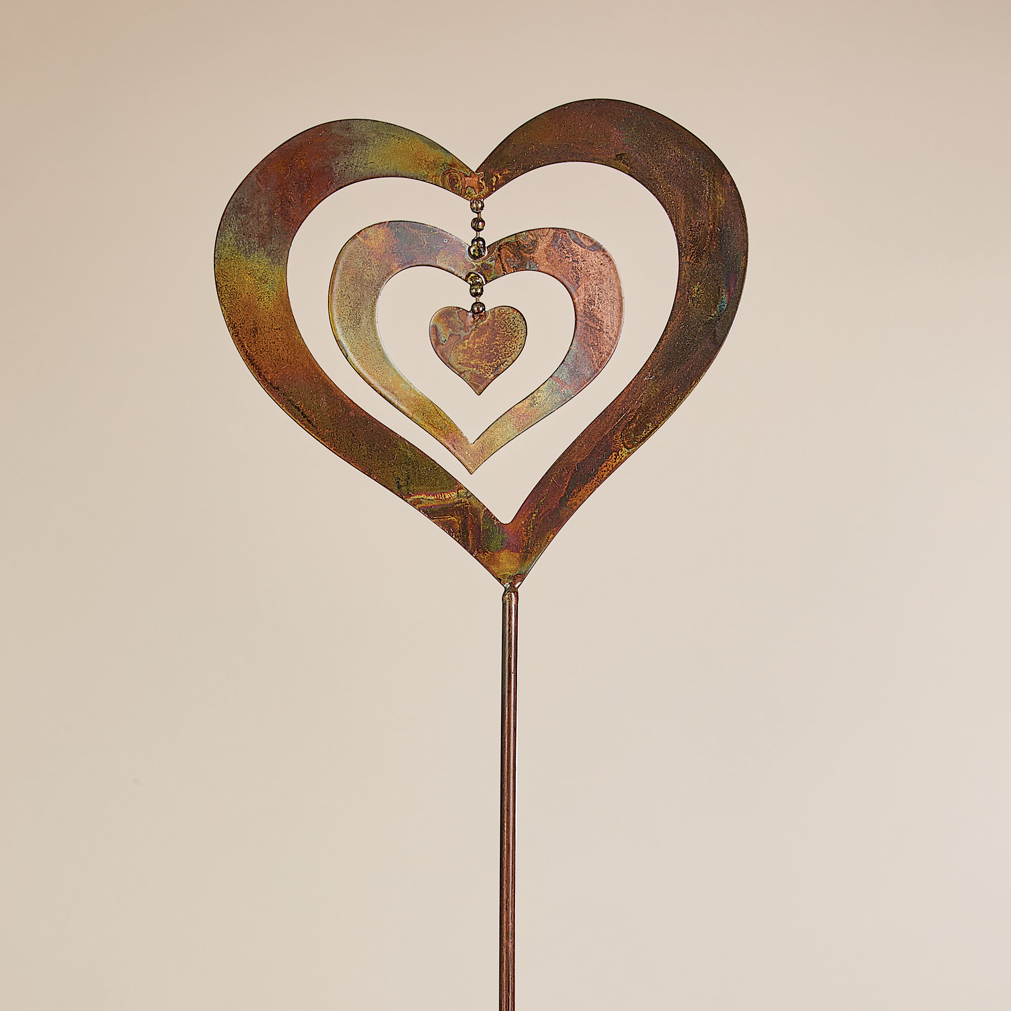 Spinning Hearts Garden Stake