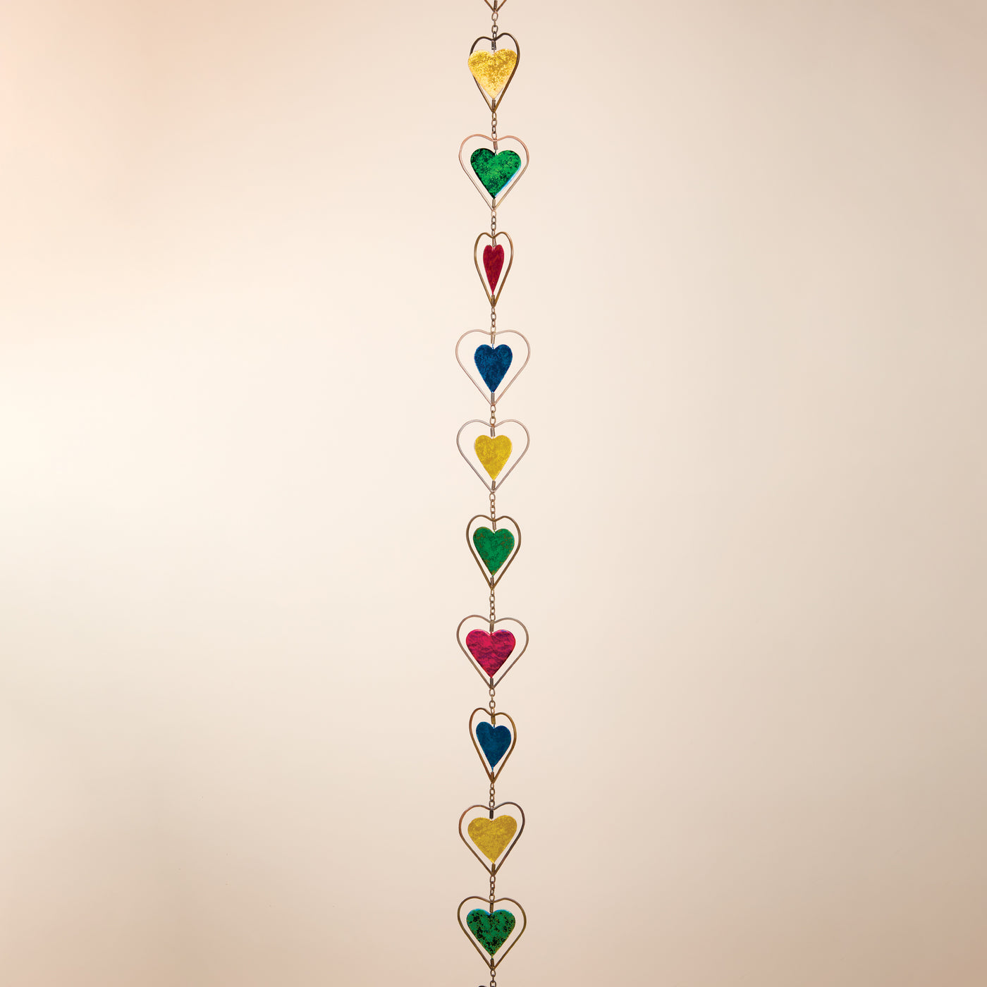 Spinning Hearts Metal Rain Chain