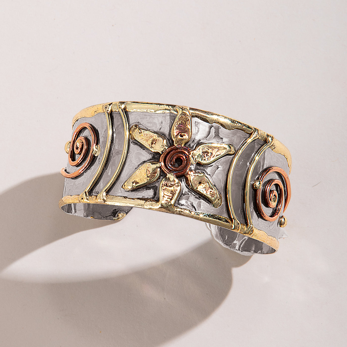 Mixed Metal Petal Cuff
