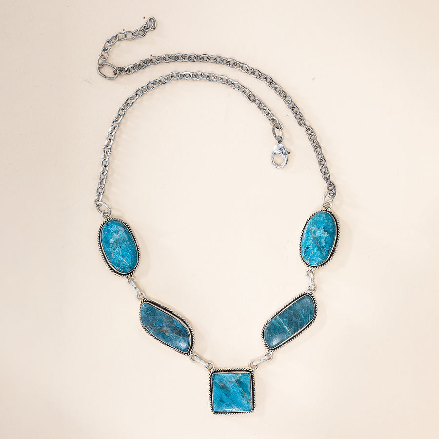 Natural Blue Apatite Necklace