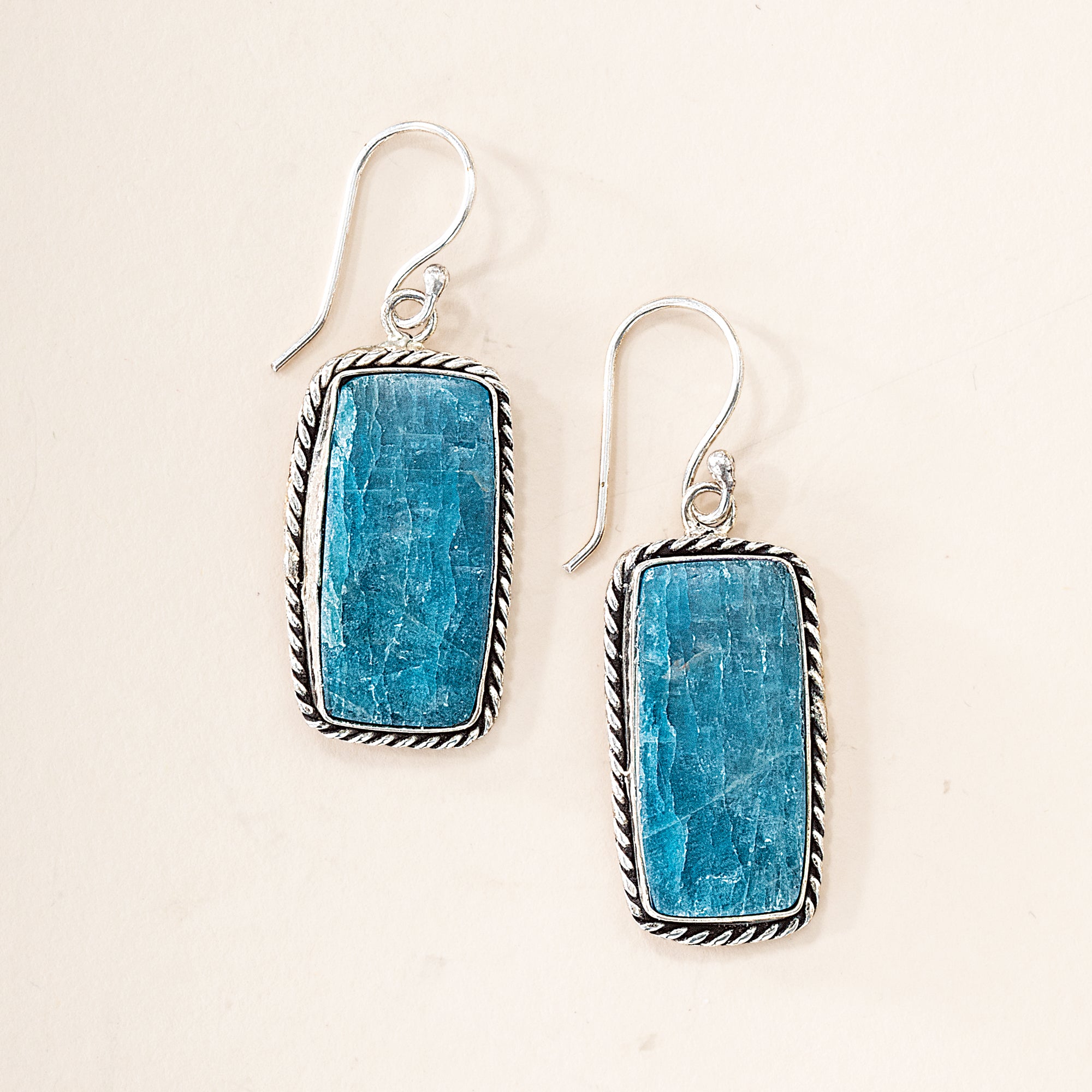 Natural Blue Apatite Earrings