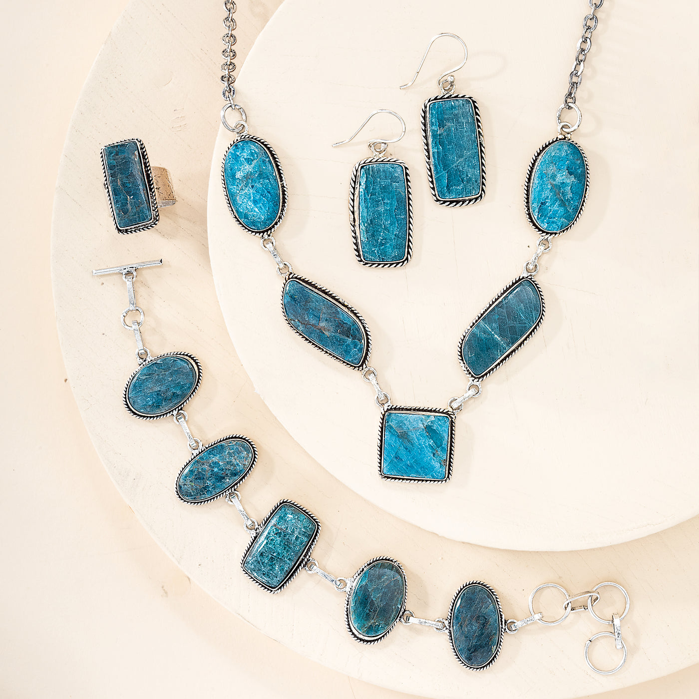 Natural Blue Apatite Bracelet