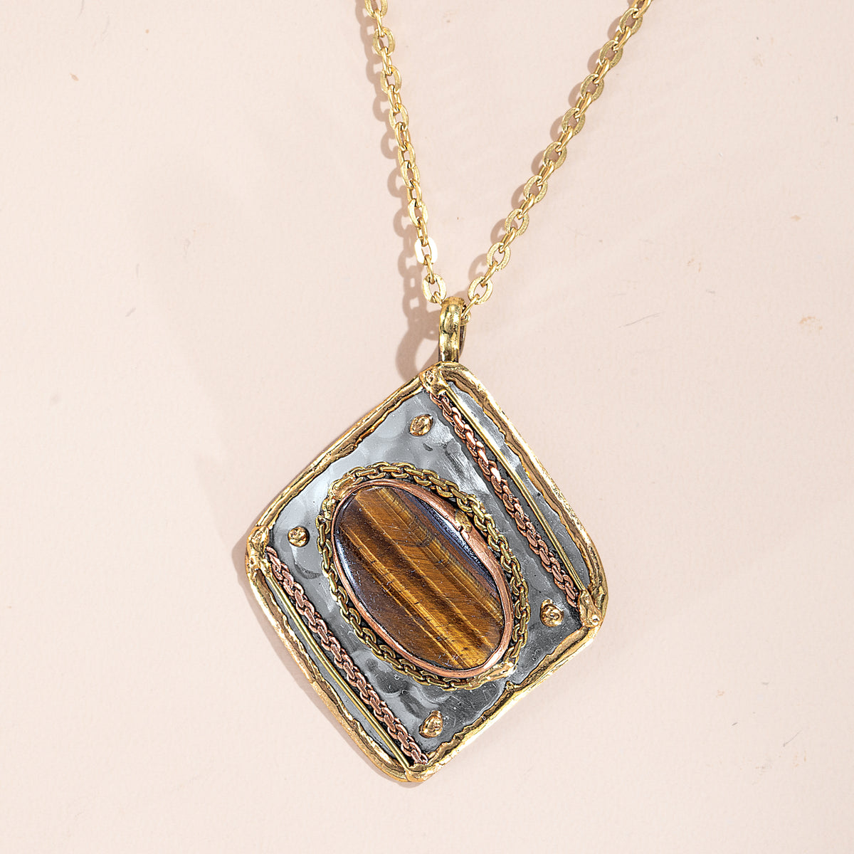 Mixed Metals Tiger's Eye Necklace
