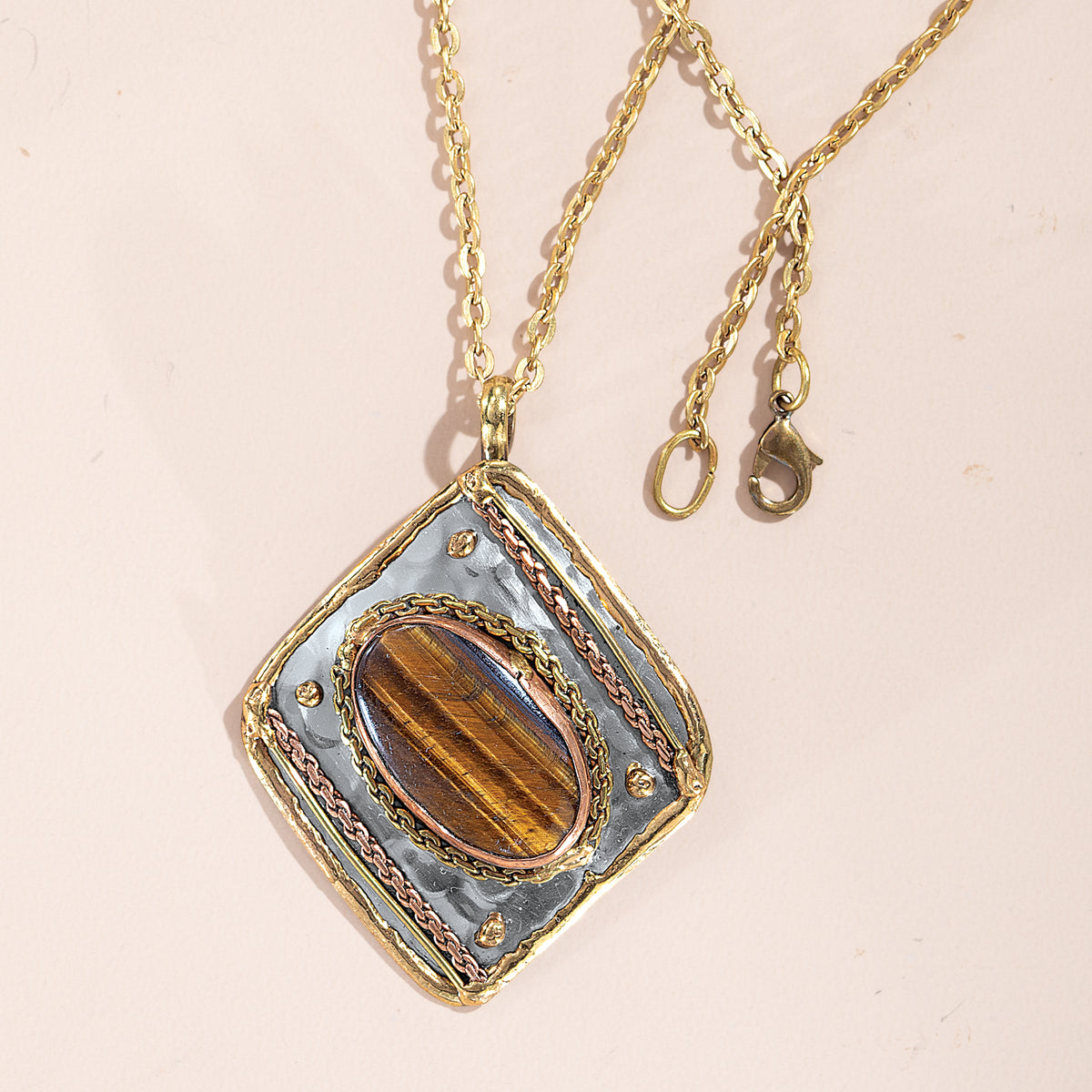 Mixed Metals Tiger's Eye Necklace
