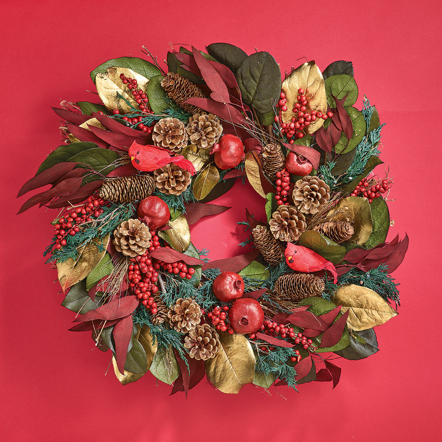 Cheerful Cardinals Wreath
