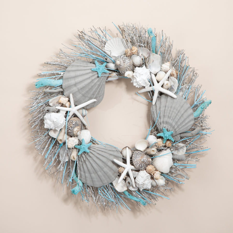 Scallop Shells & Seagrass Wreath