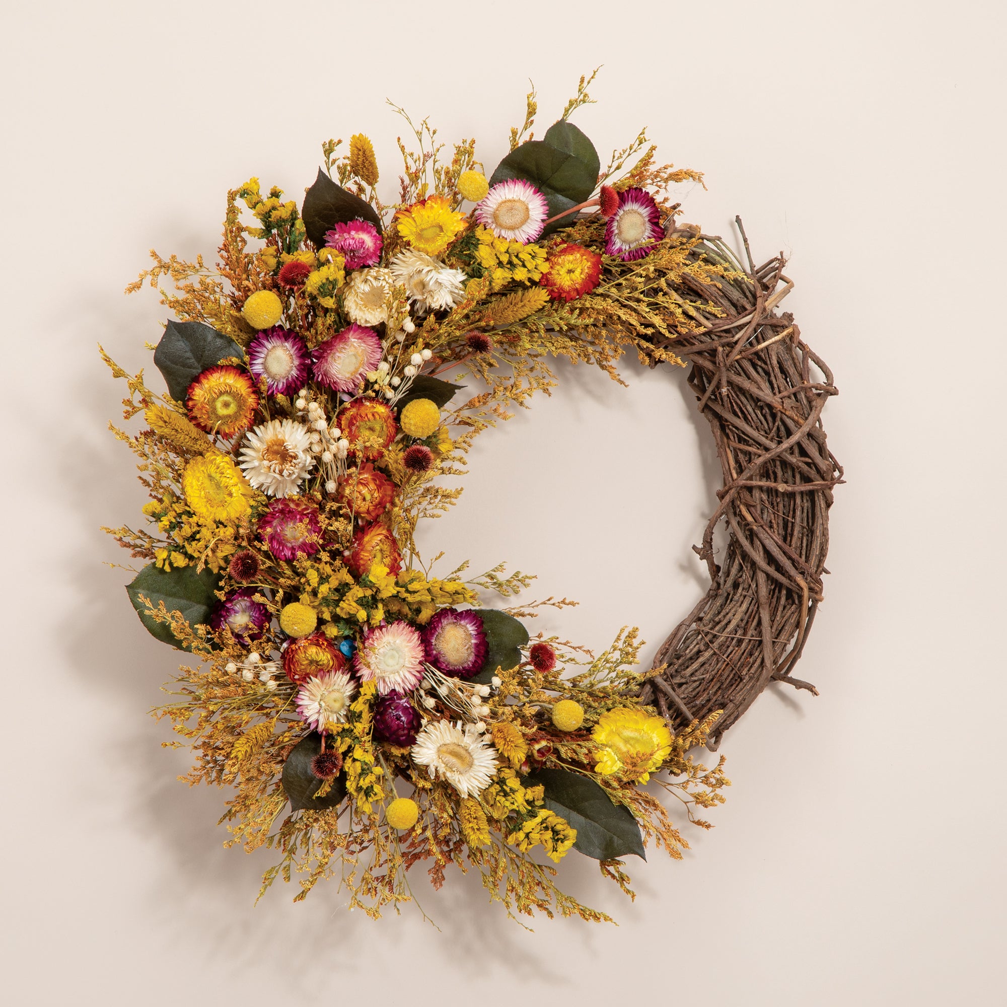 Strawflower Side Style Wreath