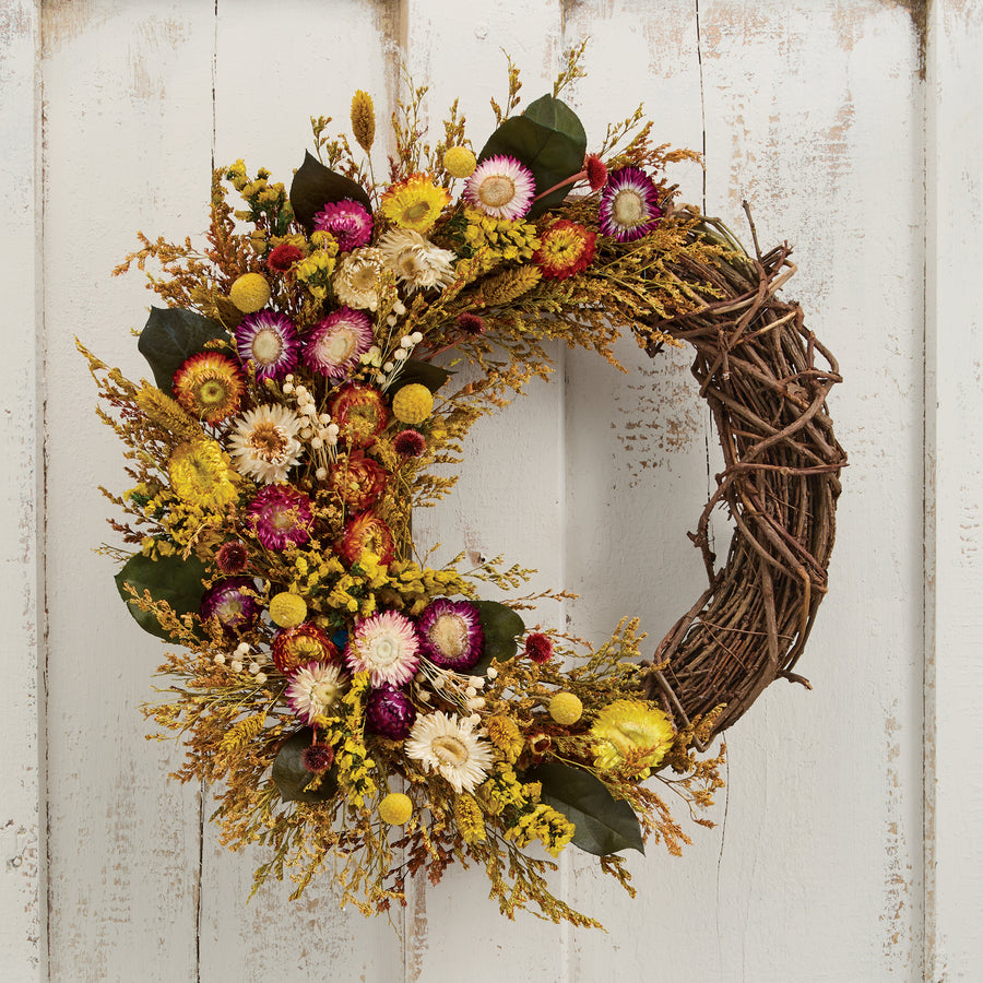 Strawflower Side Style Wreath