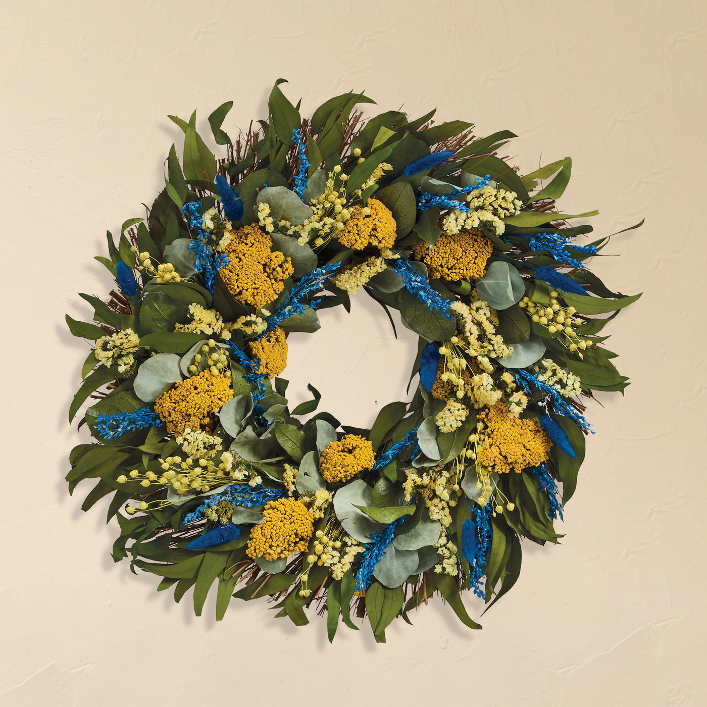 Brilliant in Blues & Yellows Wreath