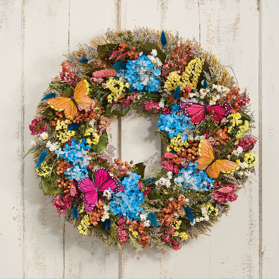 Hand-Assembled Social Butterflies Wreath