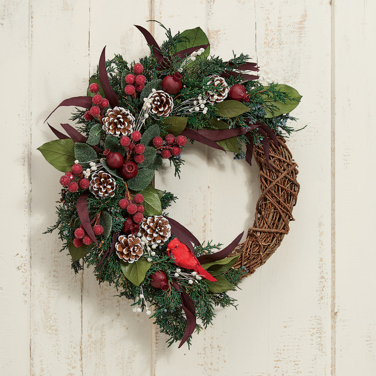 Winter Visitor Cardinal Wreath