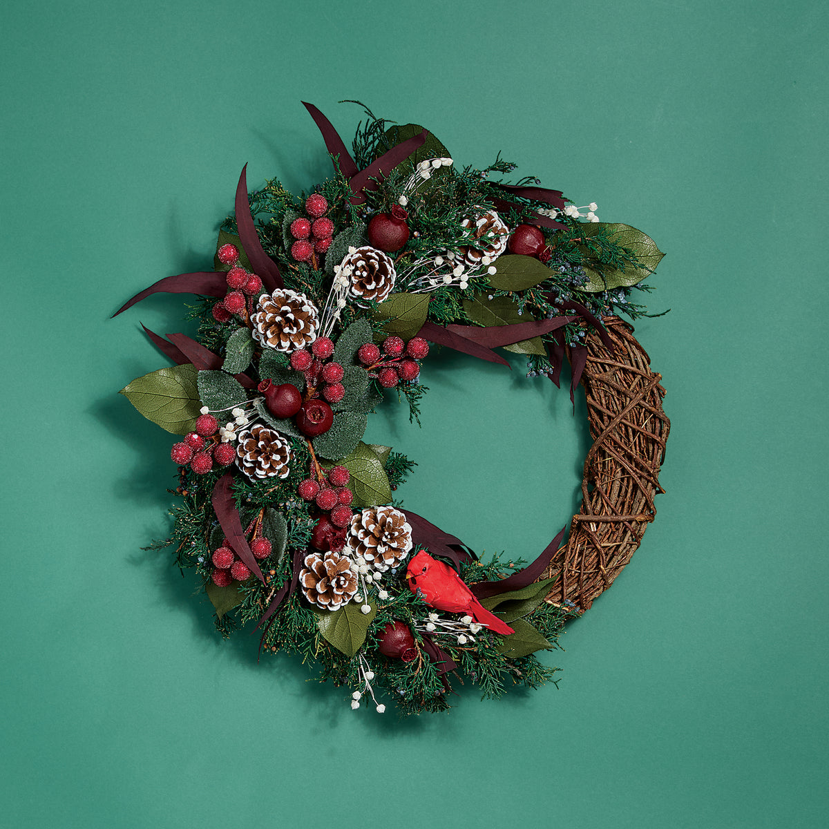 Winter Visitor Cardinal Wreath