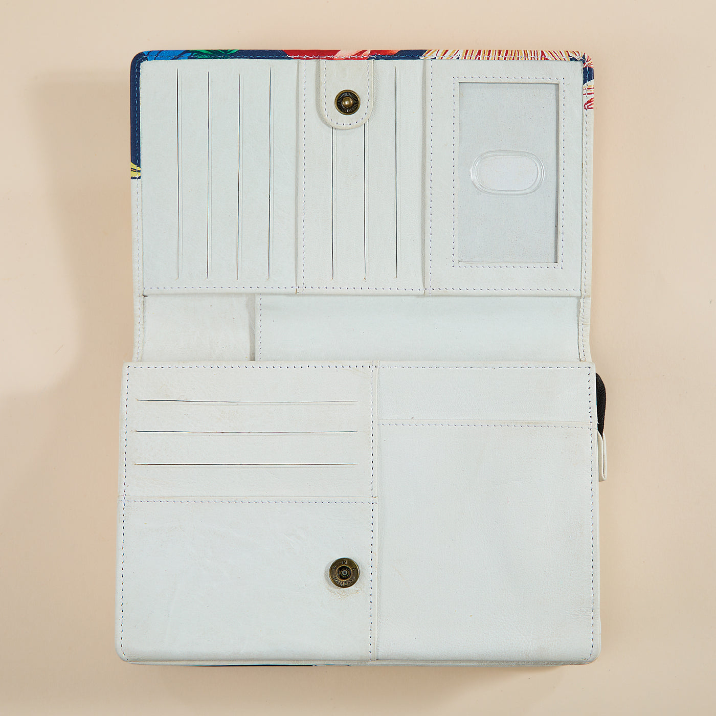 Hand-Painted Multicolor Floral Leather Wallet