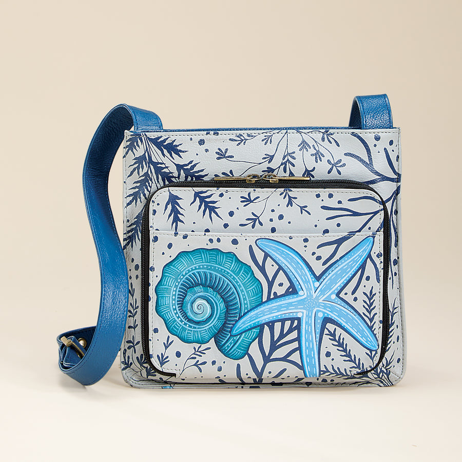 Hand-Painted Sweet Sea Treasure Crossbody Bag