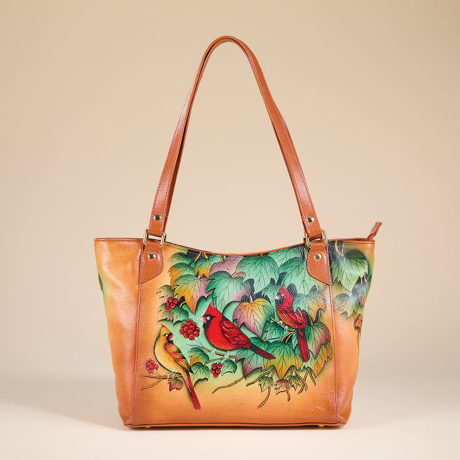 Hand-Painted Cardinals Gathering Tote (Preorder)