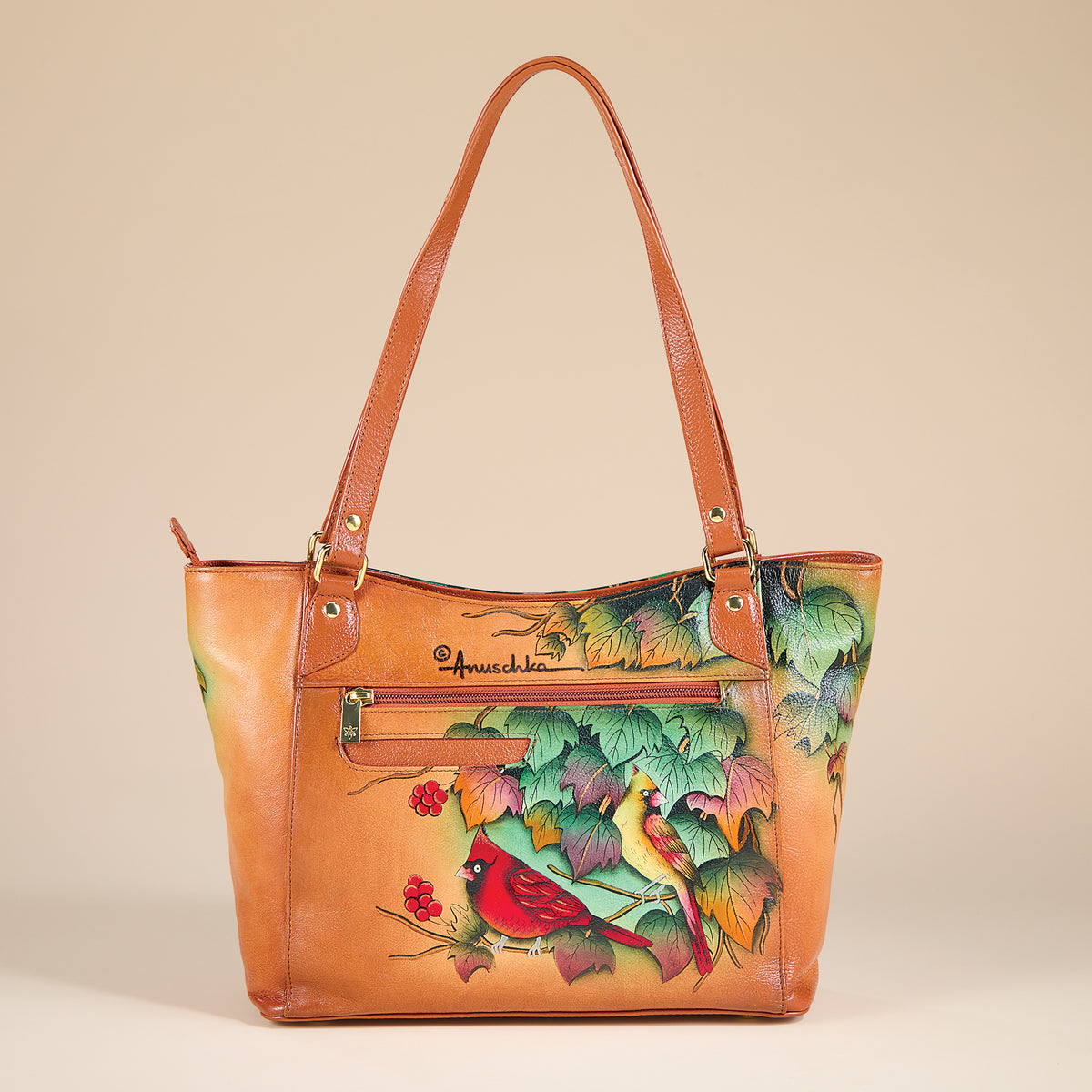 Hand-Painted Cardinals Gathering Tote (Preorder)