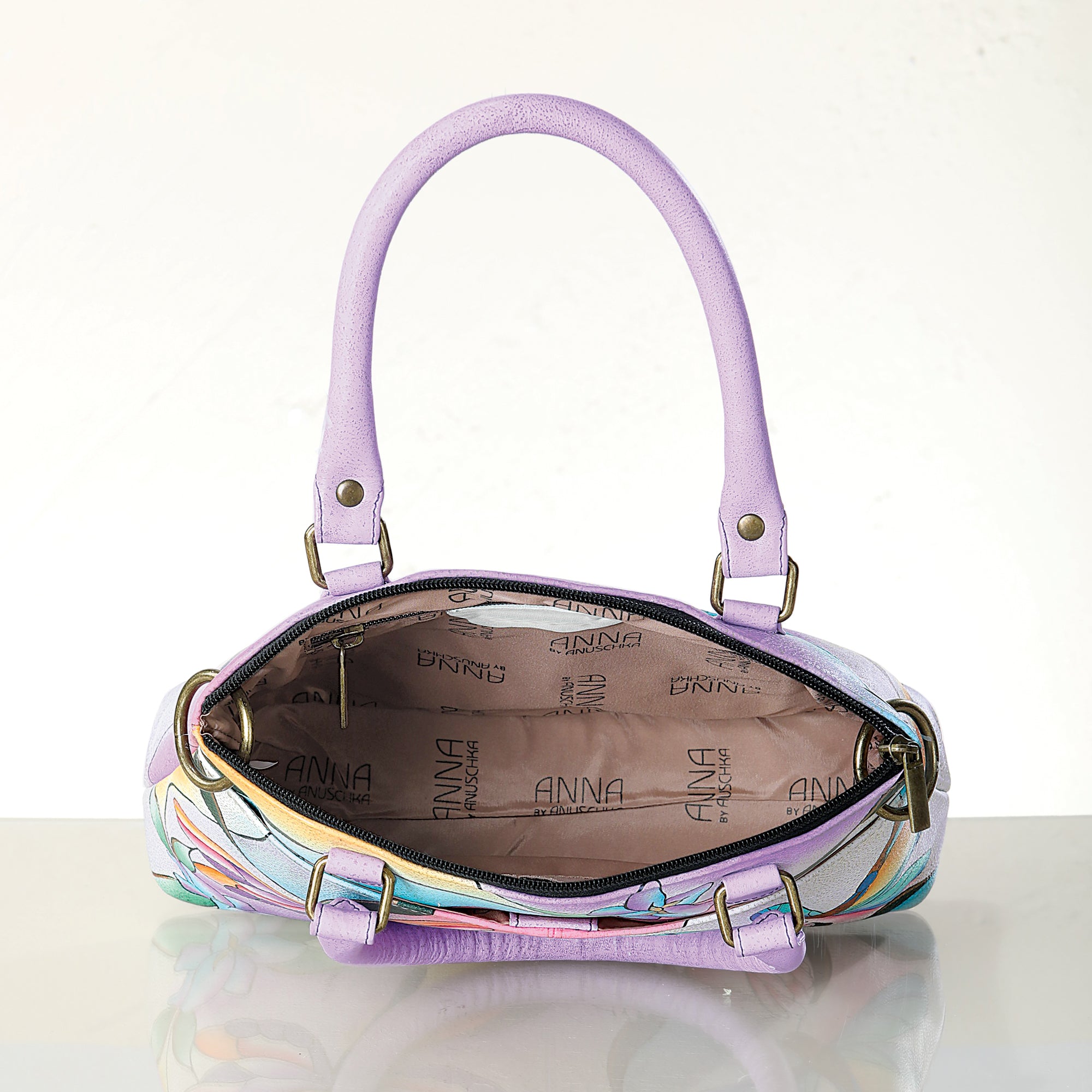 Hand-Painted Stained Glass Dragonfly Satchel
