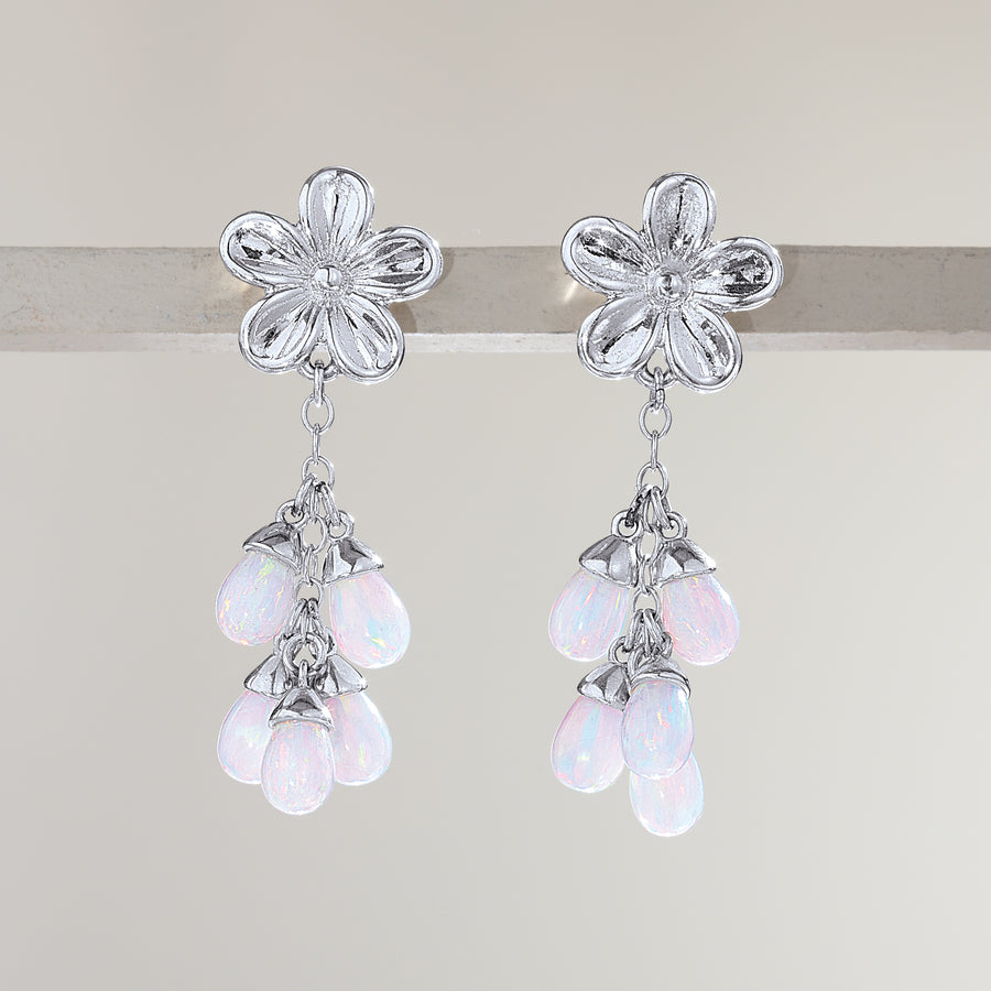 Floral & Opal Drop Earrings