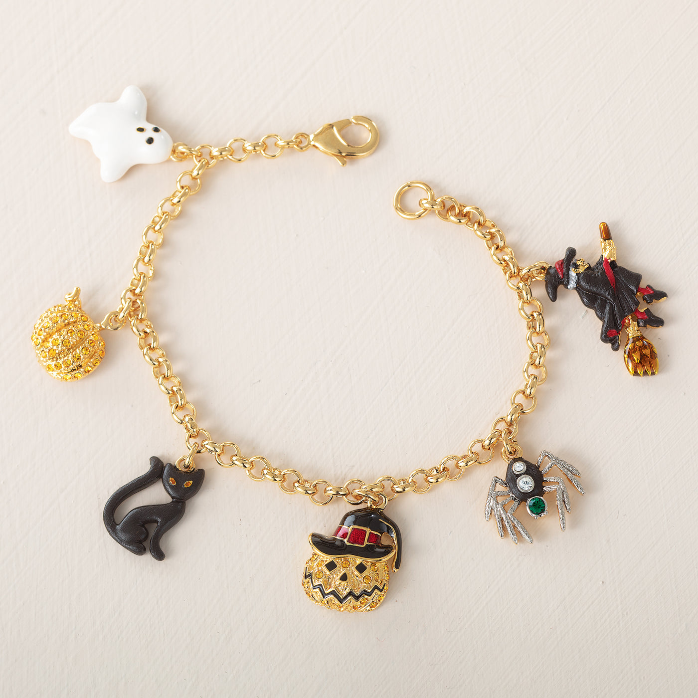 Czech Crystal Halloween Charm Bracelet (Preorder)