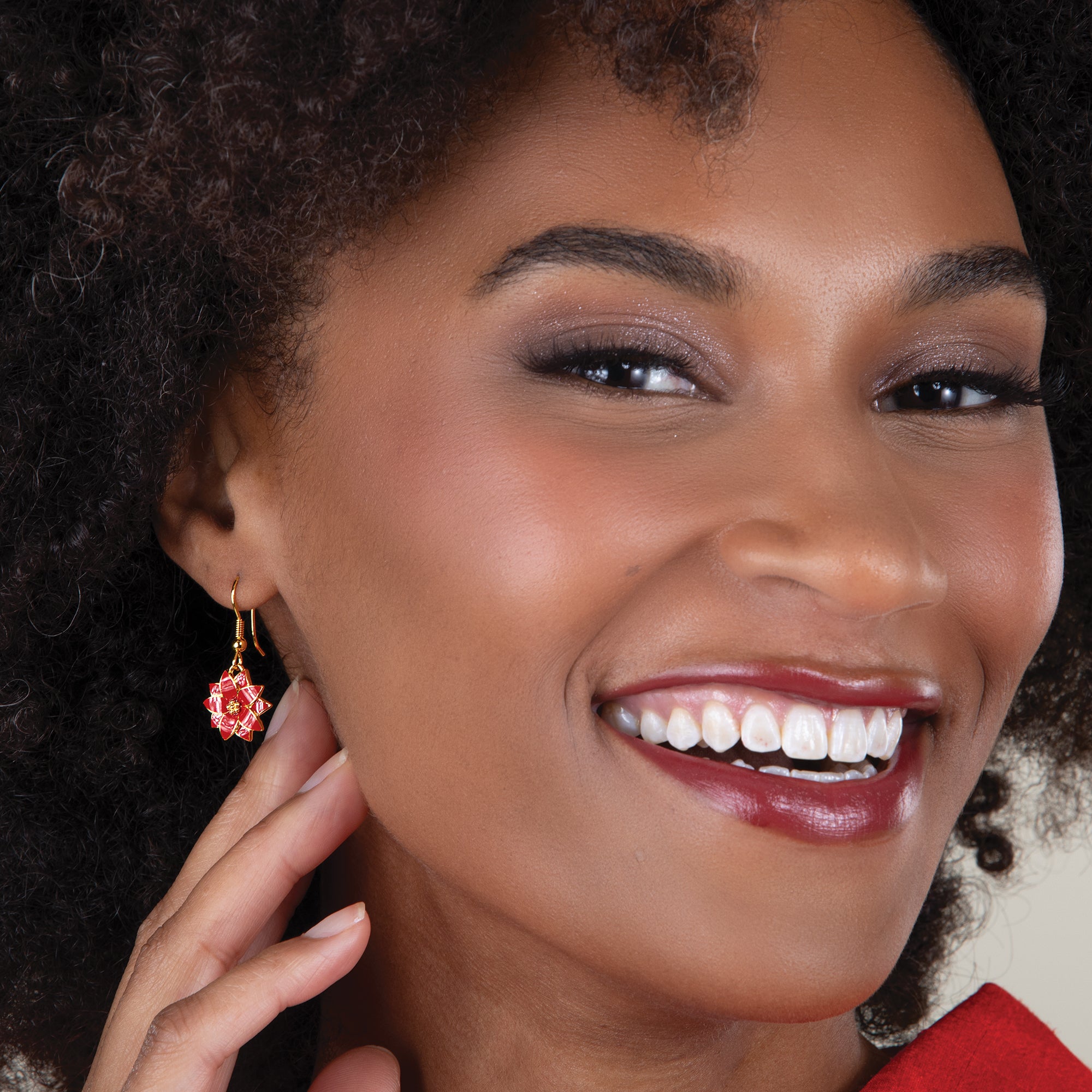 Christmas Icons Petite Poinsettia Earrings