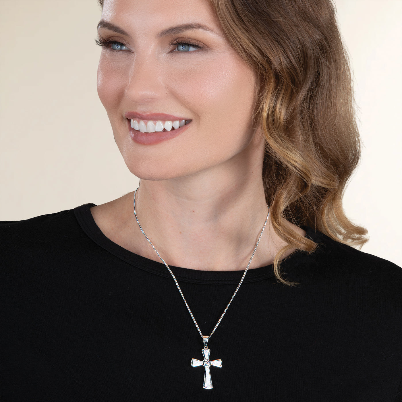 Dazzling Opal & Crystal Cross Necklace