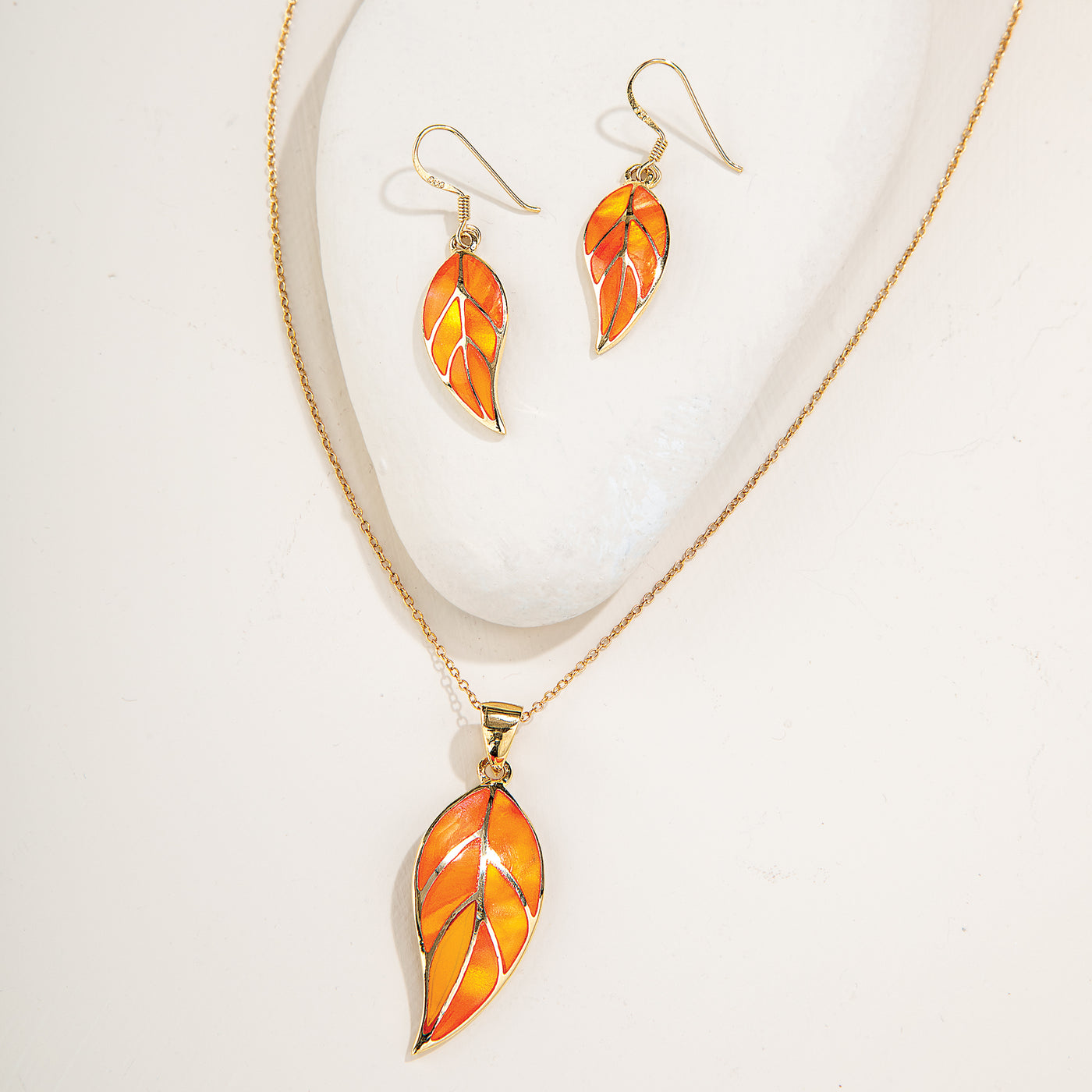 Aurora Opal Leaf Earrings
