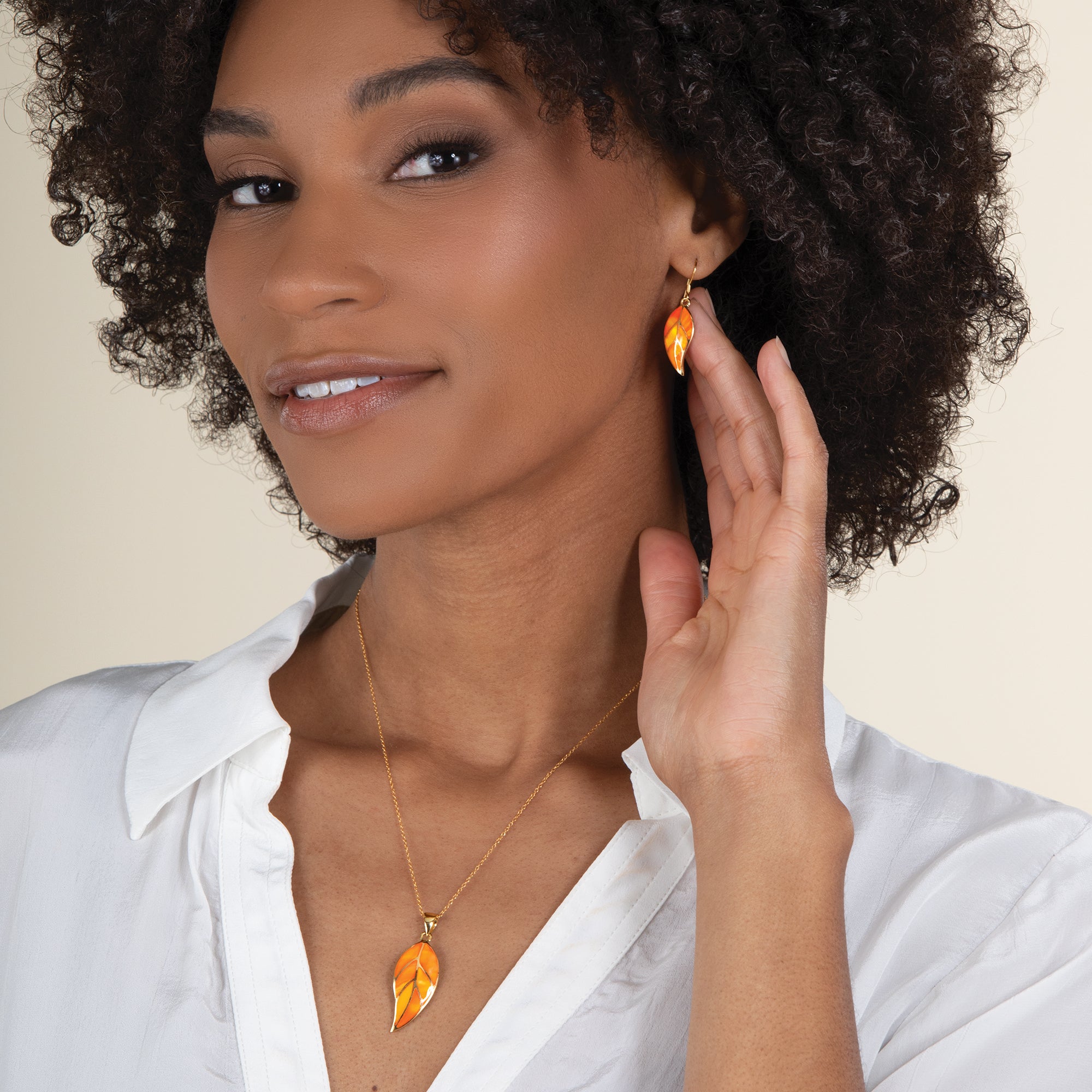 Aurora Opal Leaf Earrings